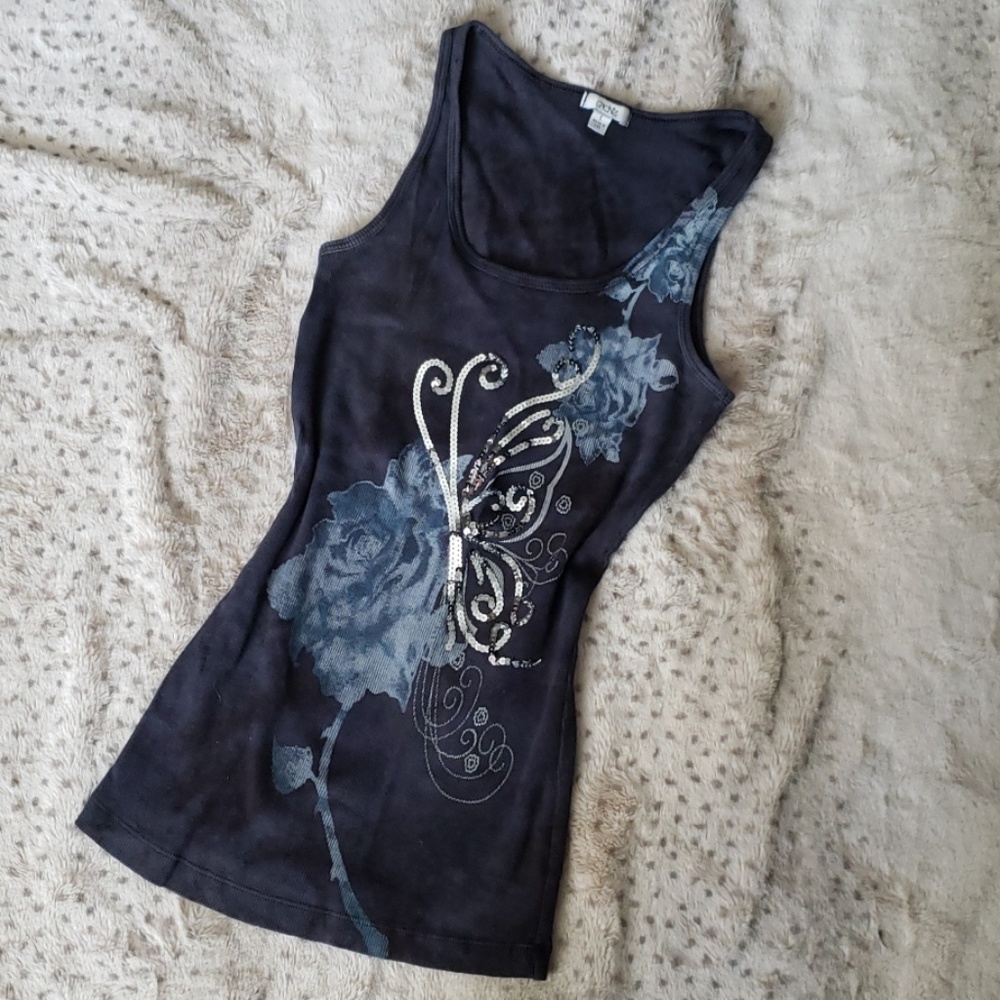 Cache embellished tank top.